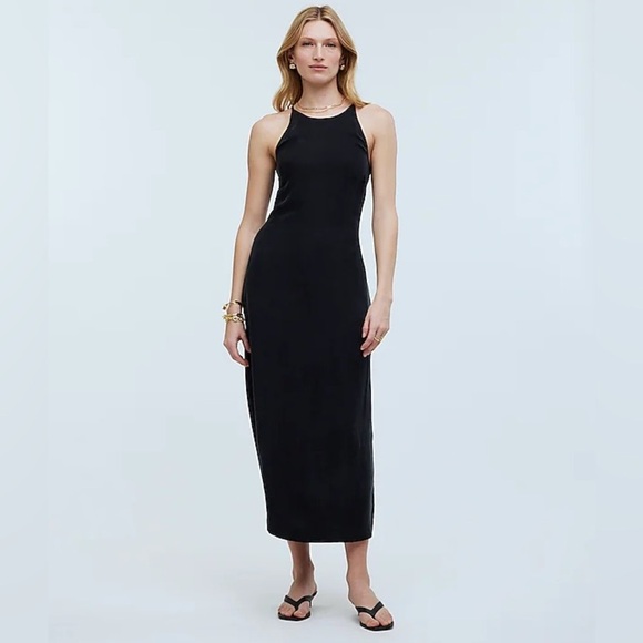 Madewell Dresses & Skirts - Madewell Crisscross Midi Slip Dress in Cupronickel-Blend black NWT